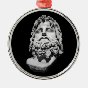 Grieks-Romeins marmeren buste Klassiek Zwart en Wi Metalen Ornament