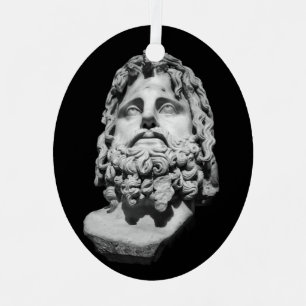 Grieks-Romeins marmeren buste klassiek zwart en wi Metalen Ornament