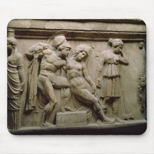 Grieks Sarcophagus met een scène die de slag toont Muismat (Voorkant)