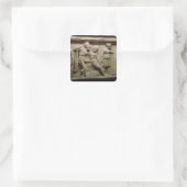 Grieks Sarcophagus met een scène die de slag toont Vierkante Sticker (Tas)