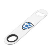 Grieks schild van wapenschild speed flessenopener (Voorkant Gekanteld)