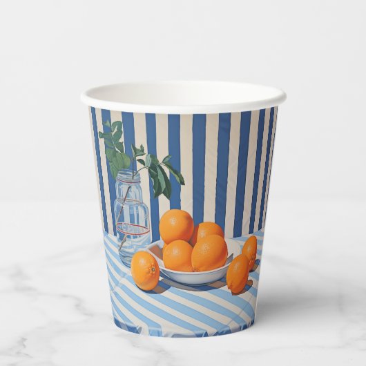 Grieks Sinaasappel Papieren Bekers (Achterkant)
