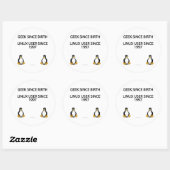 Grieks sinds de geboorte. Linux gebruiker sinds 19 Ronde Sticker (Vel)