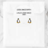 Grieks sinds de geboorte. Linux gebruiker sinds 19 Ronde Sticker (Tas)