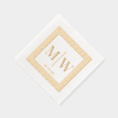 Grieks sleutel Lijst #2 twee Initiaal bruiloft mon Folie Servetten (Rechts)