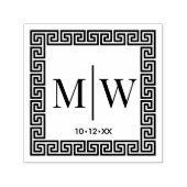 Grieks sleutel Lijst #2 twee Initiaal bruiloft mon Zelfinktende Stempel (Design)