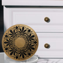 Grieks sleutel Ornament - zwart en goud