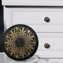 Grieks sleutel Ornament - zwart en goud