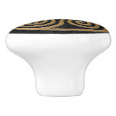 Grieks sleutel Ornament - zwart en goud Keramische Knop (Zijkant)