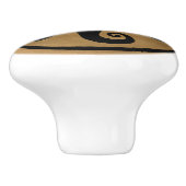 Grieks sleutel Ornament - zwart en goud Keramische Knop (Zijkant)