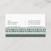 Grieks sleutel Visitekaartje (Achterkant)