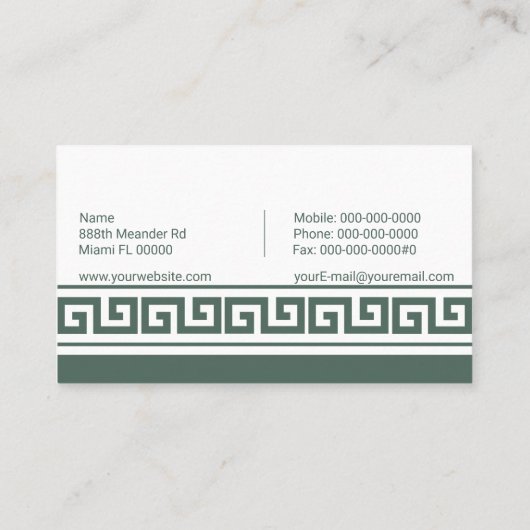 Grieks sleutel Visitekaartje (Achterkant)