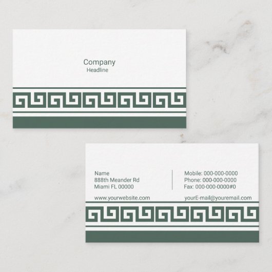 Grieks sleutel Visitekaartje (Voorkant / Achterkant)