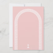 Grieks Sleutelboog Stoffig Roos Doop Kaart (Achterkant)