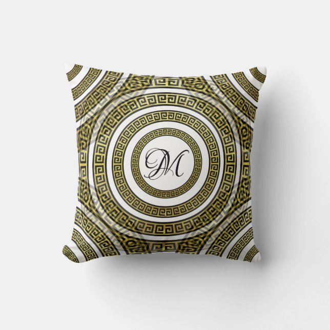 Grieks sleutelmechanisme in Geometrische symmetrie Kussen (Voorkant)