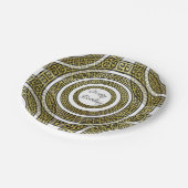 Grieks sleutelmechanisme in geometrische symmetrie papieren bordje (Gekanteld)