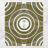 Grieks sleutelmechanisme in Geometrische symmetrie Wijn Etiket (Enkel label)