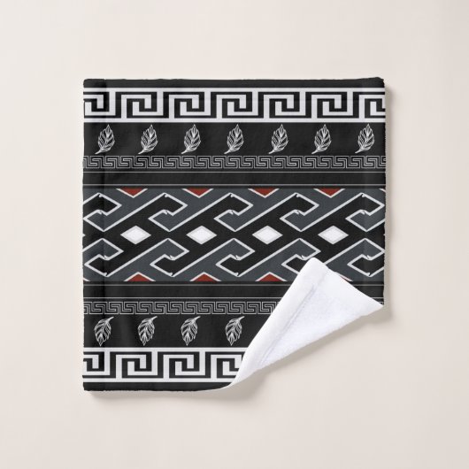 Grieks sleutelmotief bad handdoek (Wasdoekje)