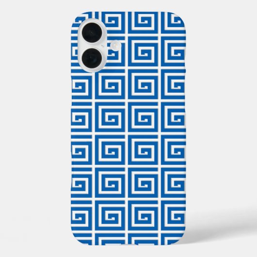 Grieks sleutelontwerp - blauw en wit uiterlijk Case-Mate iPhone case (Achterkant)