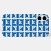 Grieks sleutelontwerp - blauw en wit uiterlijk Case-Mate iPhone case (Achterkant (horizontaal))