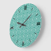 Grieks sleutelontwerp - blauwgroen en wit grote klok (Hoek)