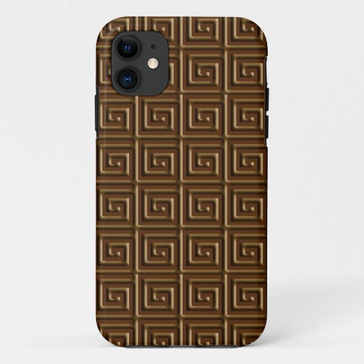 Grieks sleutelontwerp - donkere chocolade Case-Mate iPhone case (Achterkant)