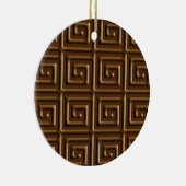 Grieks sleutelontwerp - donkere chocolade keramisch ornament (Rechts)