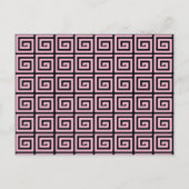 Grieks sleutelontwerp - roze en zwart briefkaart (Voorkant)