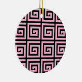 Grieks sleutelontwerp - roze en zwart keramisch ornament (Rechts)