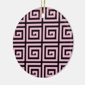 Grieks sleutelontwerp - roze en zwart keramisch ornament (Links)