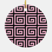 Grieks sleutelontwerp - roze en zwart keramisch ornament (Achterkant)
