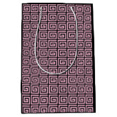 Grieks sleutelontwerp - roze en zwart medium cadeauzakje (Voorkant)