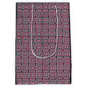 Grieks sleutelontwerp - roze en zwart medium cadeauzakje (Achterkant)