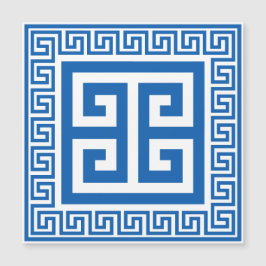 Grieks Sleutelpatroon Blauwe en Witte Magnetische