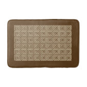 Grieks sleutelpatroon, Chocolate Brown en Tan Badmat (Voorkant)