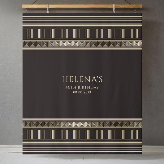 Grieks sleutelpatroon en AANGEPASTE KLEUREN Wandkleed