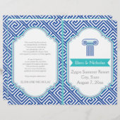 Grieks sleutelpatroon en programma voor blauwe kol (Voorkant / Achterkant)