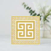 Grieks Sleutelpatroon Golden Design Kaart (Staand voorkant)