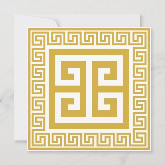 Grieks Sleutelpatroon Golden Design Kaart (Voorkant)