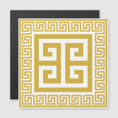 Grieks sleutelpatroon gouden ontwerp magnetische K (Voorkant / Achterkant)