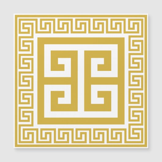 Grieks sleutelpatroon gouden ontwerp magnetische K (Voorkant)