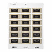 Grieks sleutelpatroon in Faux Gold/White Adreslabe Etiket (Full Sheet)