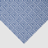 Grieks sleutelpatroon in Navy Blue en White Tissuepapier (Detail)