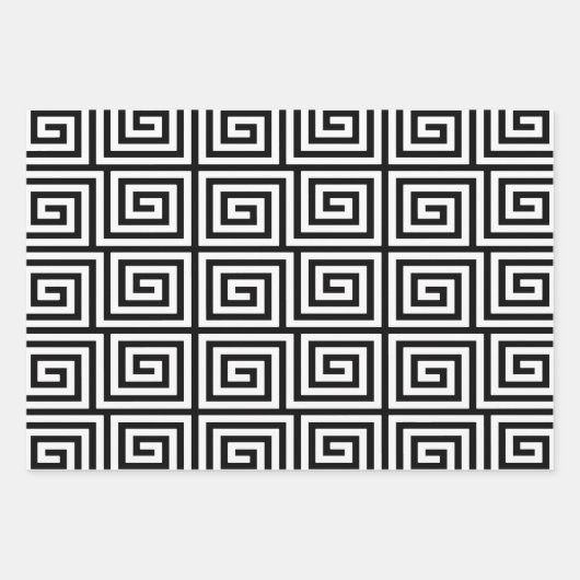 Grieks sleutelpatroon inpakpapier vel (Voorkant)