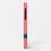 Grieks Sleutelpatroon Roze Wit Grijs met Naam Case-Mate iPhone Case (Achterkant/links)