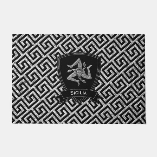 Grieks sleutelpatroon Sicilië in Trinacria Deurmat (Voorkant)