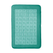 Grieks sleutelpatroon, Turquoise en Aqua Badmat (Voorkant Verticaal)