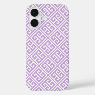Grieks sleutelpatroon van Lavender iPhone 16 Hoesje