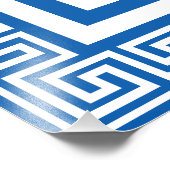 Grieks sleutelpatroon wit en blauw ontwerp foto afdruk (Hoek)