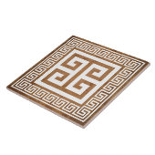 Grieks Sleutelpatroon Wit Ontwerp Keramische Tegel Tegeltje (Zijkant)